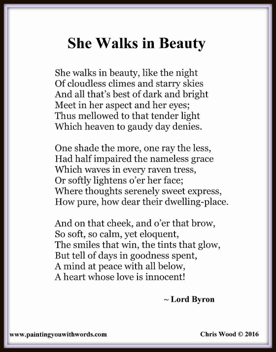 She Walks in Beauty – Painting You With Words